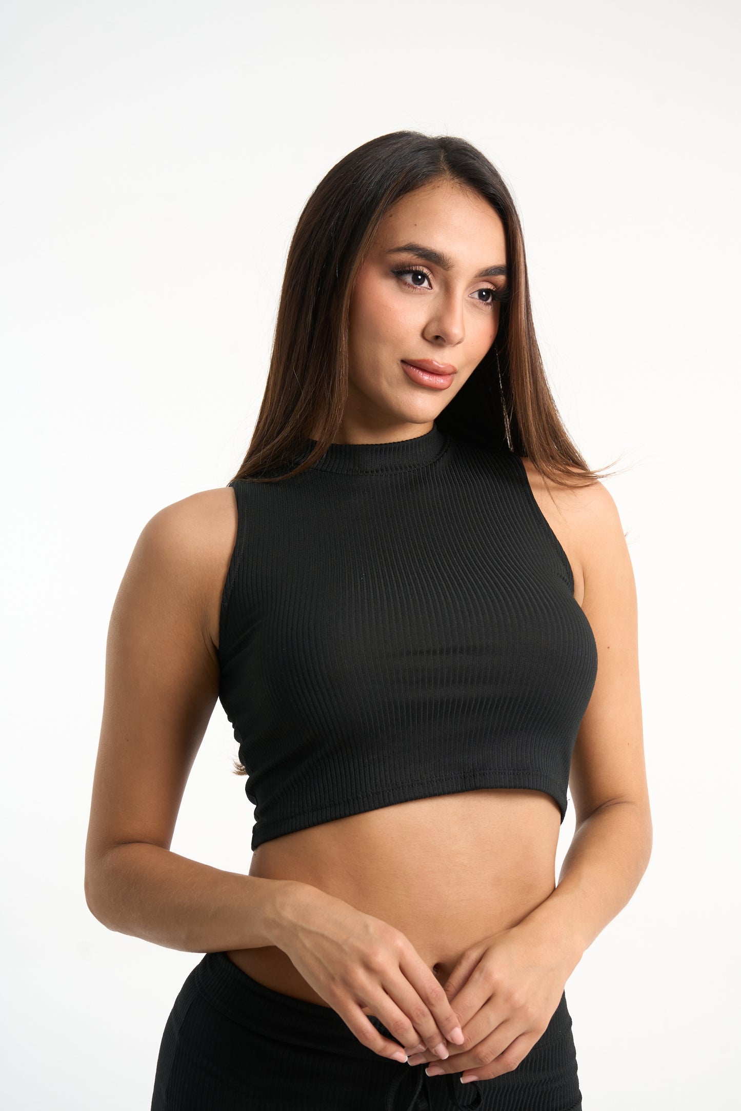 CROP TOP RIB CUELLO ALTO MARDINI