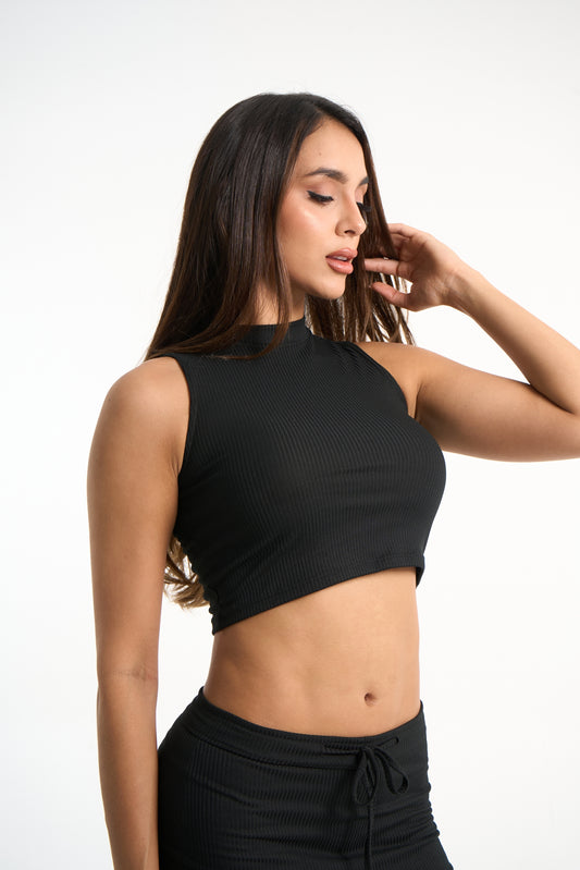 CROP TOP RIB CUELLO ALTO MARDINI