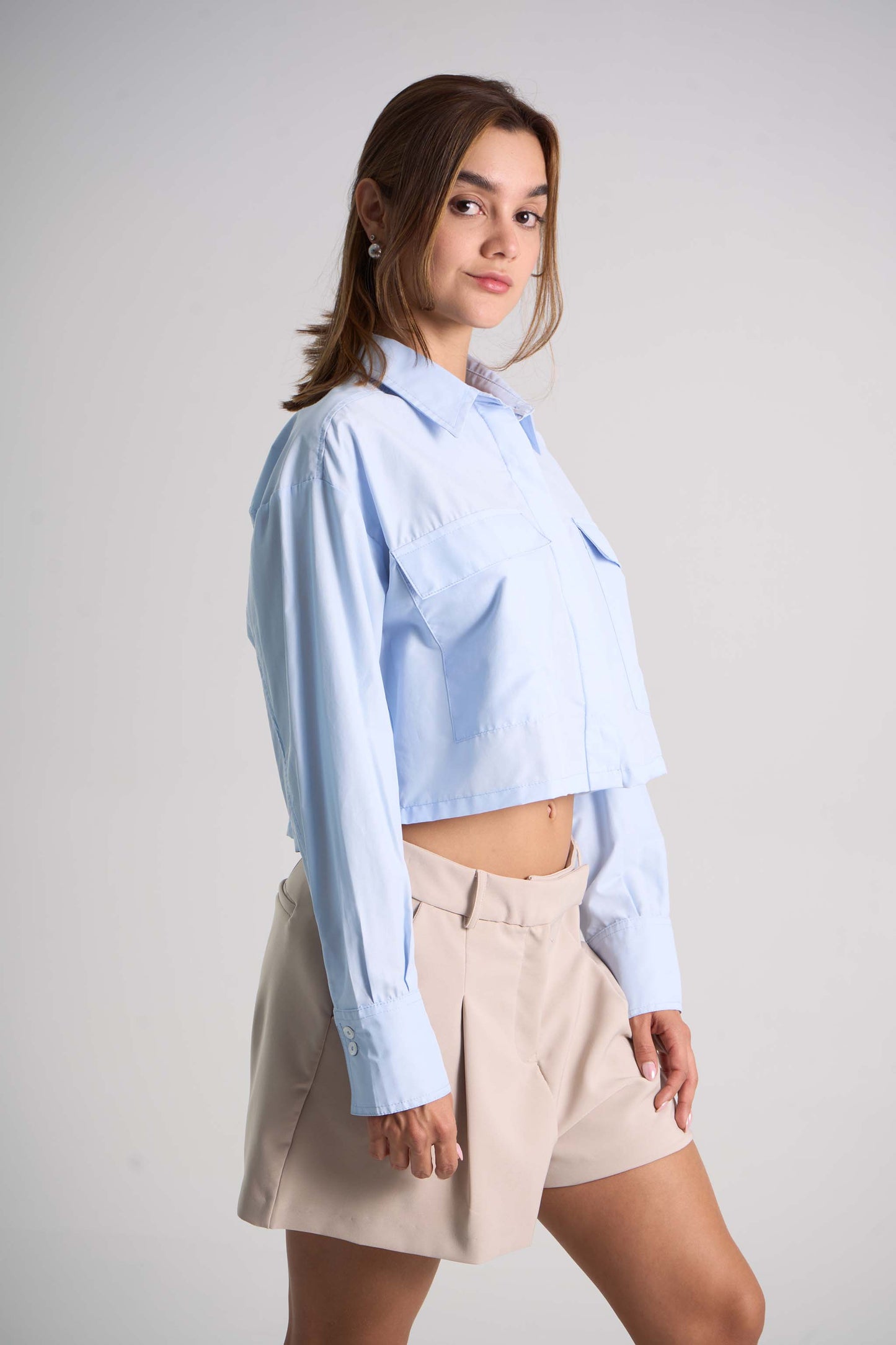 CAMISA CROPPED BOLSILLOS AUSTEN ONE