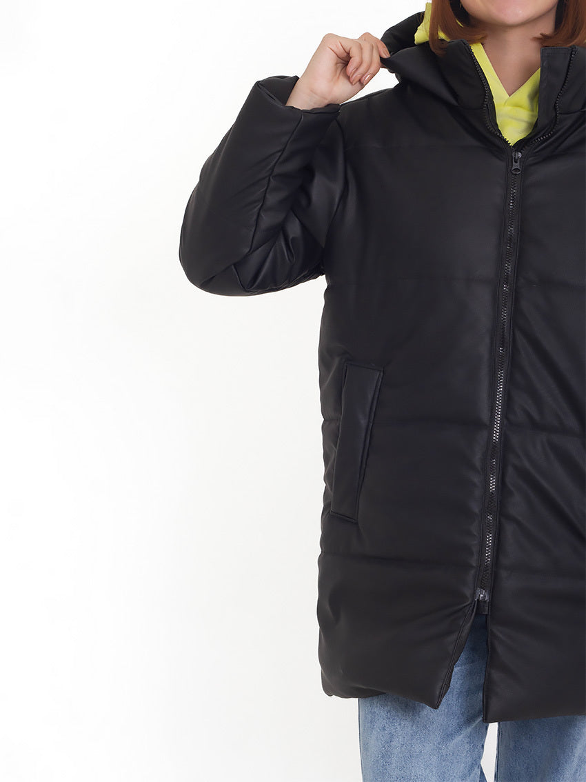 CHAQUETA PUFFER EFECTO PIEL ED