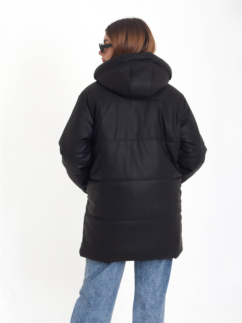 CHAQUETA PUFFER EFECTO PIEL ED