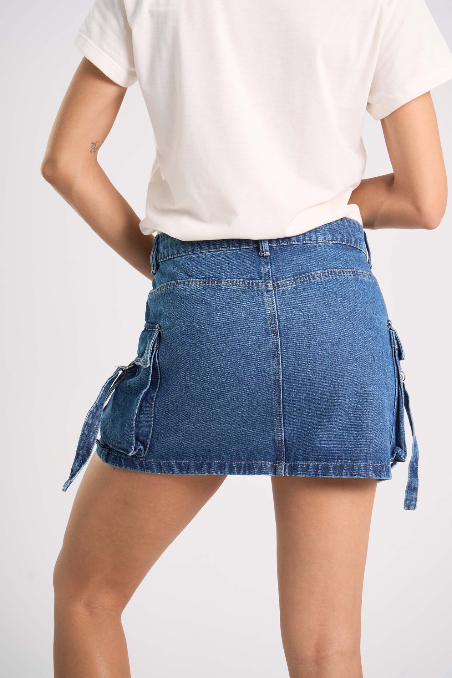 FALDA DENIM CARGO MAKYS