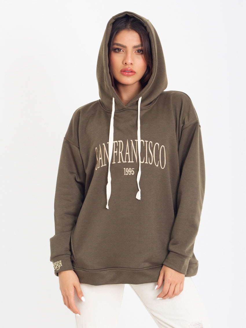 BUZO OVERSIZE SAN FRANCISCO VERDE MILITAR